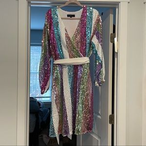 SHOWSTOPPING Eloquii full sparkle rainbow dress size 18